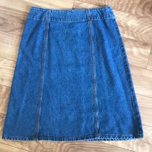 French Cuff Denim Skirt (Size 12)